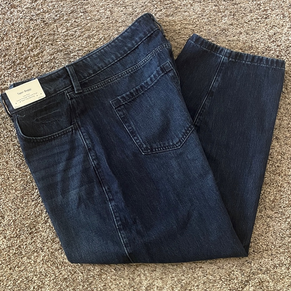 Hollister Dark Blue Low-Rise Taper Baggy Jeans W31 Short (12S)